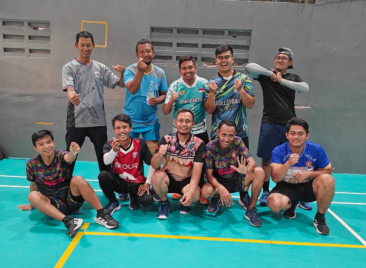 Pertandingan voli beji dan cilodong jelang HUT PGRI 3