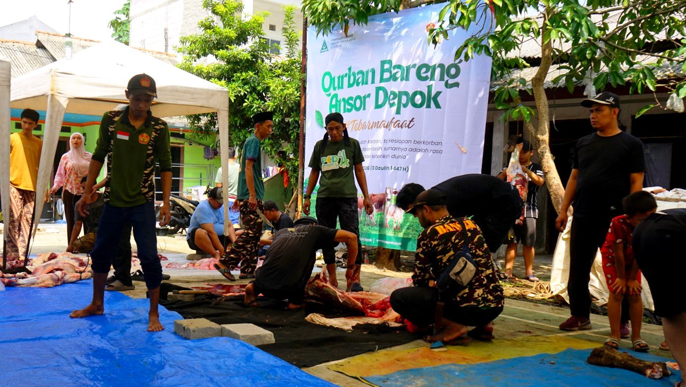 Ansor Depok Distribusikan Belasan Hewan Kurban di Hari Tasyrik