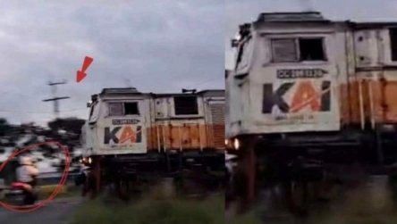 KA Sangkuriang Tempa Pemotor di Jember, KAI: Jangan Abai di Perlintasan