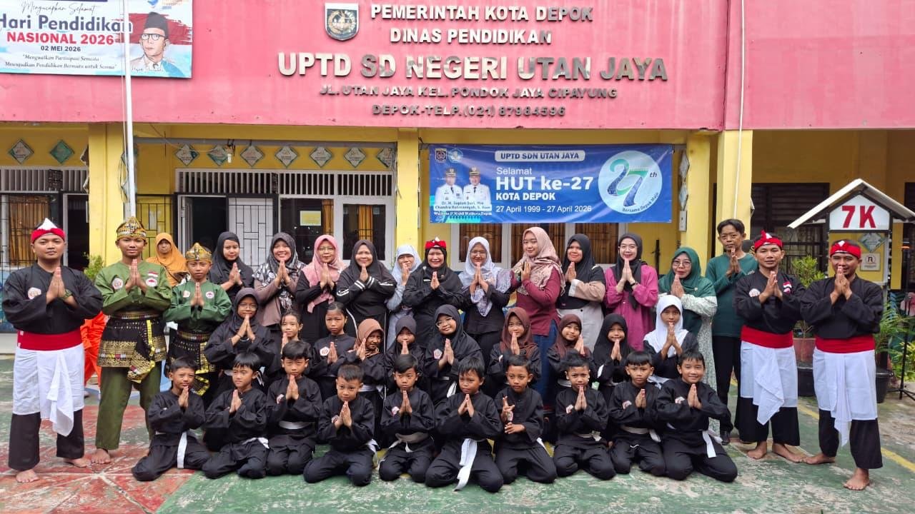Puluhan Siswa SDN Utan Jaya Ikuti Ujian Kenaikan Tingkat Sabuk Hijau Pencak Silat SDN Utan Jaya Ekskul 1