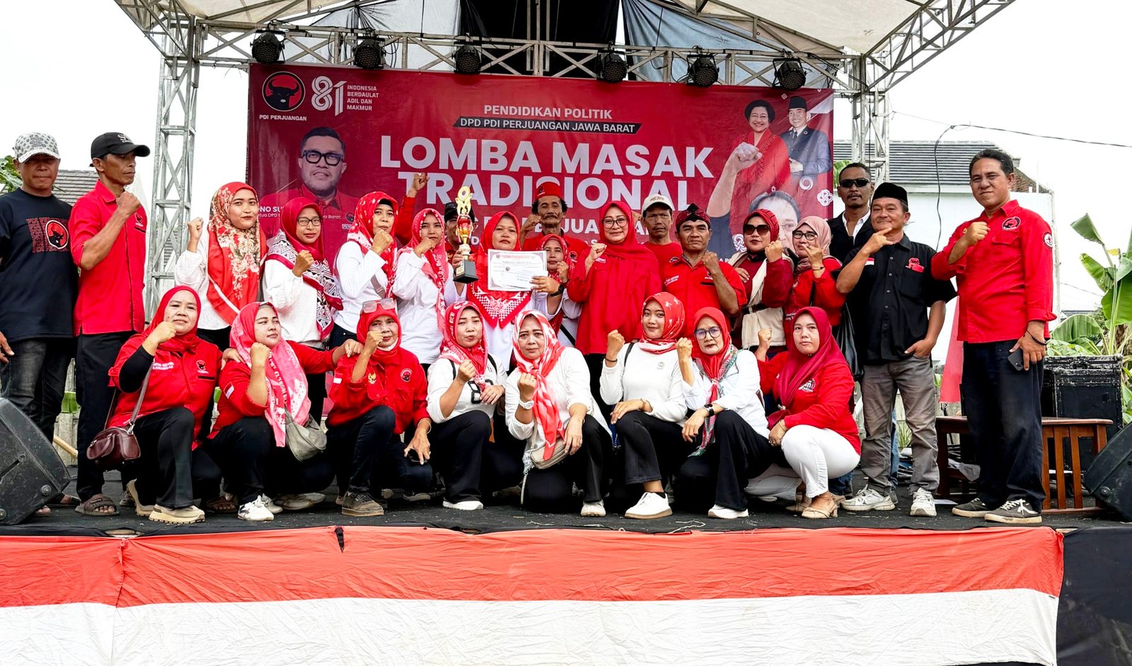Potret Kemeriahan Lomba Memasak Tradisional Garapan PDI Perjuangan Depok di Sawangan