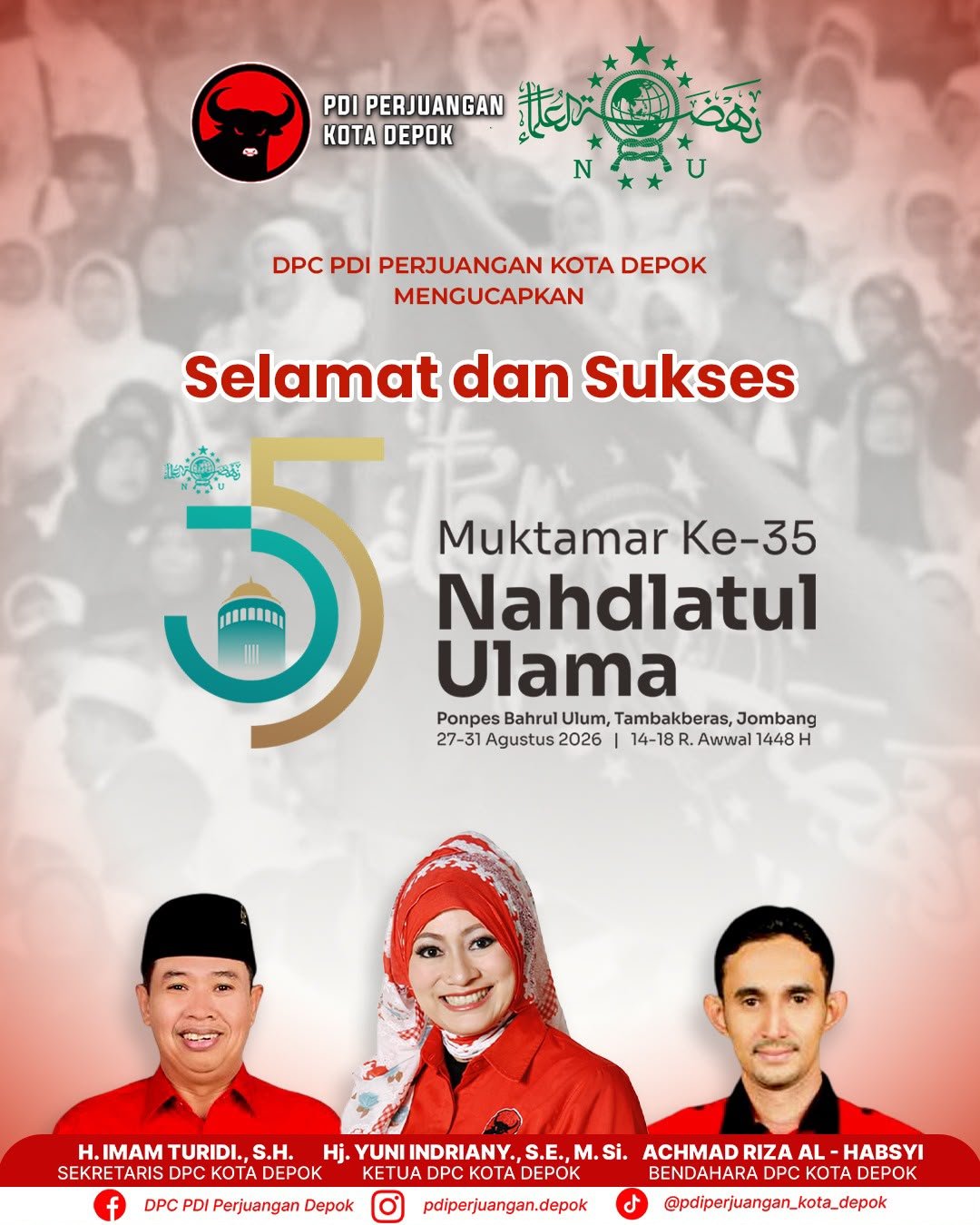 PDI Perjuangan Depok Dukung Penuh Muktamar ke-35 NU