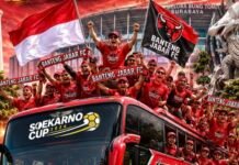 Dukung Banteng Jabar di Final Soekarno Cup 2026, PDI Perjuangan Depok Bertolak ke Surabaya