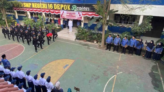 Upacara kemerdekaan SMPN 16 Depok 1