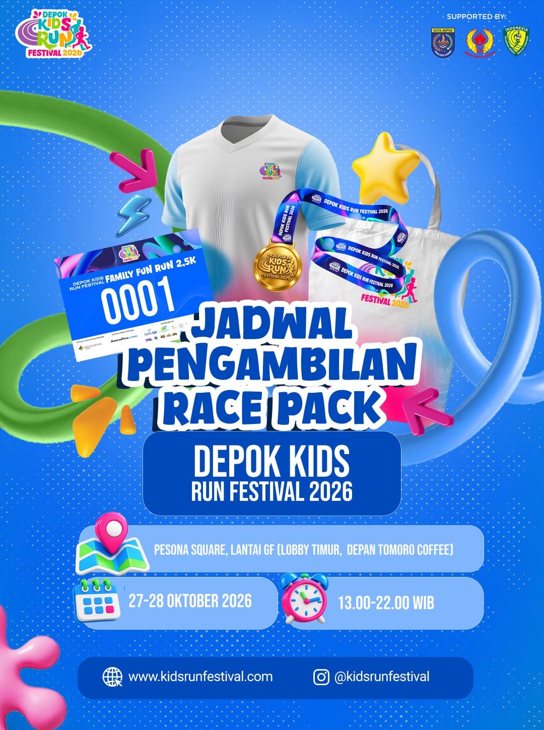 Jadwal Pengambilan Racepack Depok Kids Run Festival 2026 Resmi Dirilis