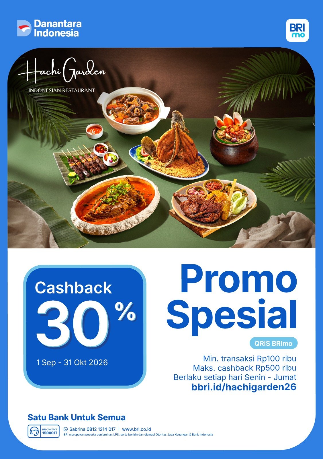 Makan Lezat Lebih Hemat, Nikmati Promo Cashback 30% BRI di Hachi Garden